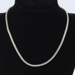 Silver Tone Rope Chain Choker length Necklace